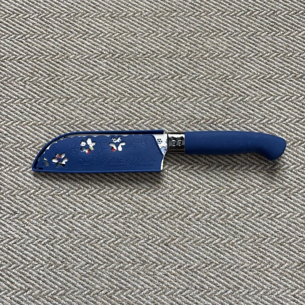 The Pioneer Woman ‎ Blue SANTOKU Knife Sheath Floral Design 5” Blade